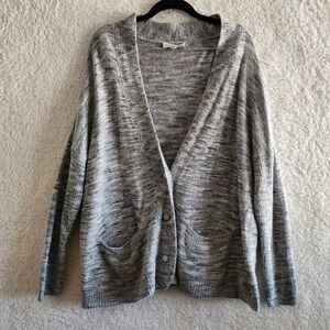 Coldwater Creek Womens Cardigan Wool Blend Space Dye Preppy Size L/XL